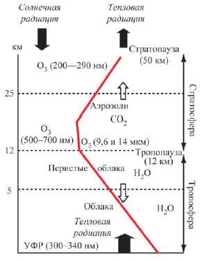 Схема строения и состава атмосферы